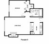 One bedroom One bathroom Floor Plan One bedroom One bathroom Floor Plan with 505 square feet, at Charbonneau, Seattle, Washington